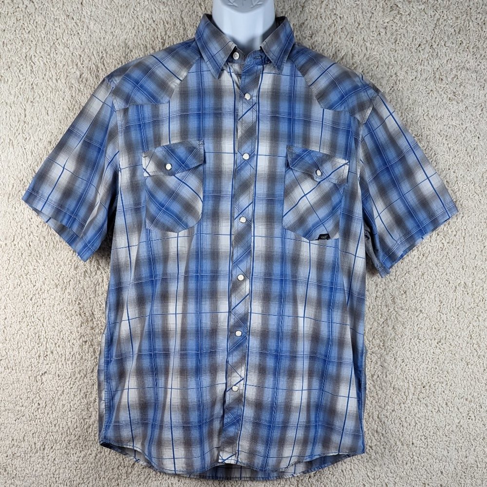 Coastal*‎ Men's Short Sleeve Snap Button Down Curved Hem Pocket Shirt~ Size XXL